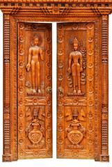 Beautiful carved wooden door