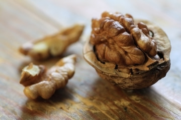 Walnuts close up