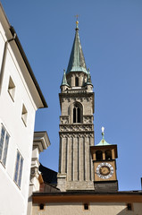 Fototapeta premium Salzburg church tower, Austria