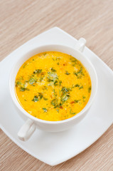 A delicious cheese soup and dill