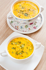 A delicious cheese soup and dill
