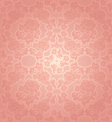 Lace background, ornamental pink flowers template