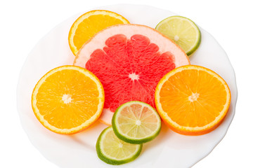Round slices of citrus fruit
