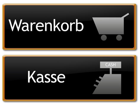 WArenkorb & Kasse Button - elegant Black Edition