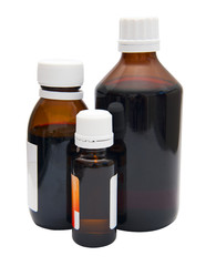 Medicine bottles isolated on white background