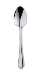 Silver spoon on white background