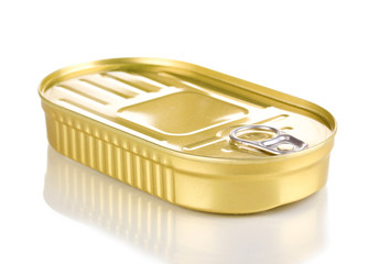 Tin can isolated on white