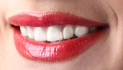 Fototapeta premium beautiful make up of gloss lips
