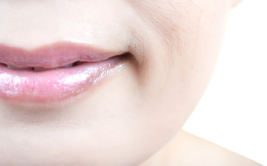 Close up Asian Woman mouth.