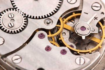 Clock mechanism close-up