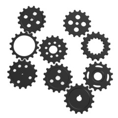 3d render of gear wheels