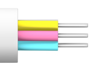 3d render of electric cable