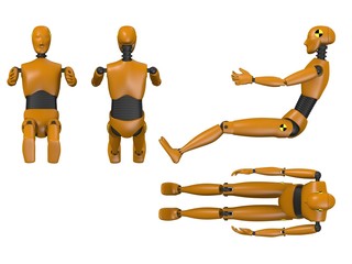 3d render of car test dummy