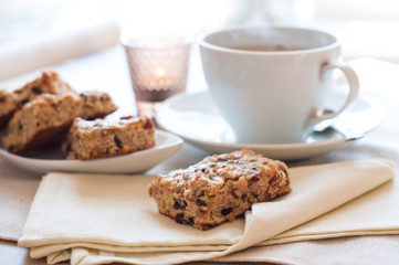 Fototapeta na wymiar Homemade biscuits and a cup of tea