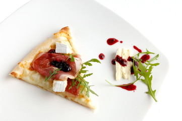 Piece of italian pizza. Healthy food.