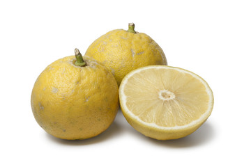 Whole and half  Bergamot oranges