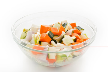 Bowl of raw vegetables