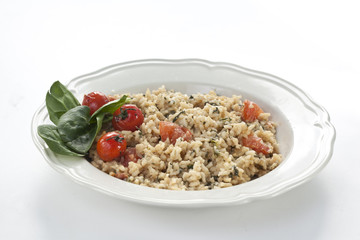 risotto with spinach and tomatoes