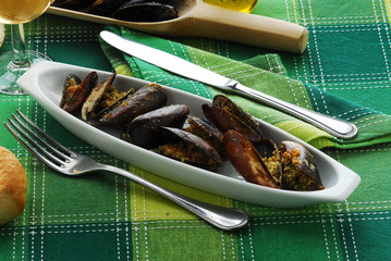 Mussels au gratin Małże au gratin Moules gratinée 贻贝焗 © Comugnero Silvana