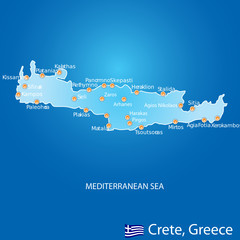 Island of Crete in Greece map