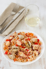 rice with vegetables and seafood