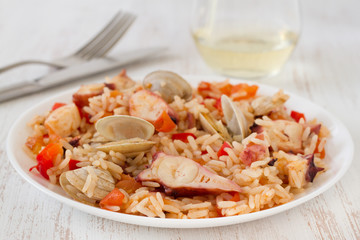 rice with vegetables and seafood