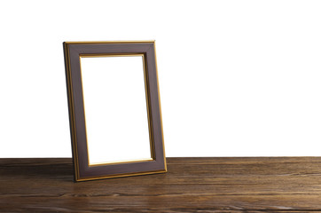 old photo frame on the wooden table