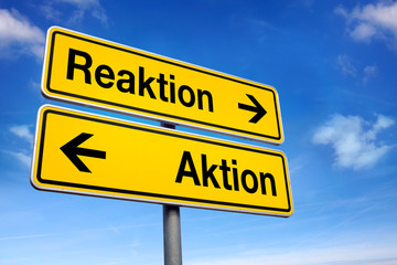 Verkehrsschild Reaktion Aktion