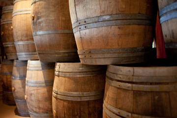 Barrels of South African wine