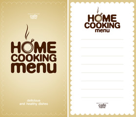 Home Cooking Menu Design template