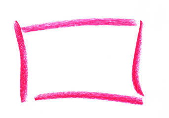 Marker, handwritten frame or square with the red pencil