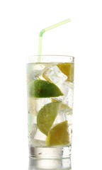 cold fresh lemonade isolated on white