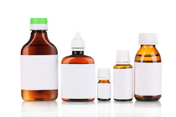 Medical bottles isolated on white