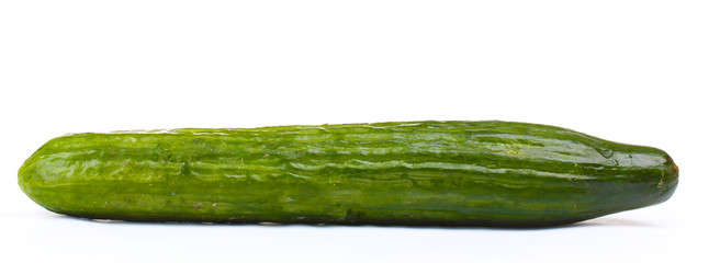 long cucumber isolated on white