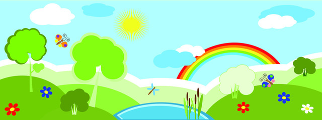 Naklejka premium Nature banner, summer.