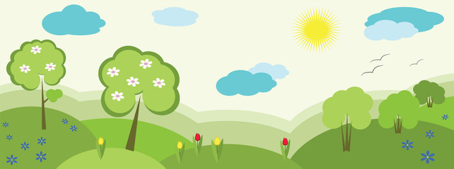 Nature banner, spring