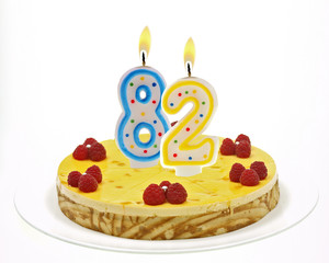 cake with number candles