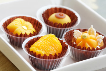 Thai dessert on white dish