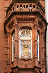 Obraz premium Beautiful Art Deco window in historical part of Luxembourg city