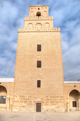 Fototapeta na wymiar Minaret of the Great Mosque of Kairouan