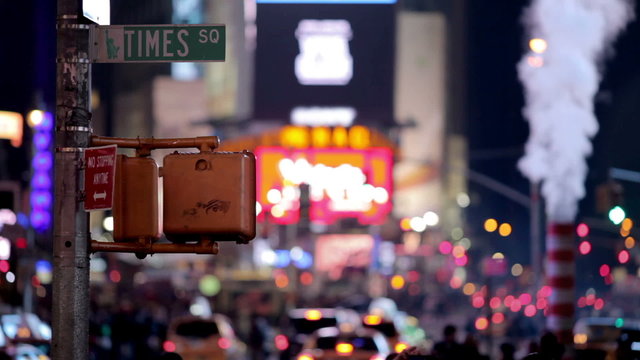 Times Square Busy Street In New York City