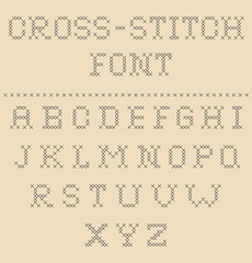 vector cross stitched fonts