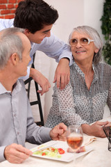 Couple at restaurant