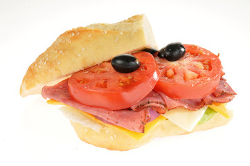 Roast beef sandwich on white