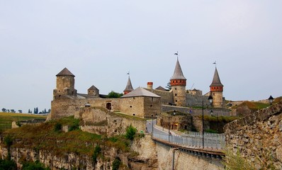 Fototapeta na wymiar The medieval fortress in Kamenets Podolskiy, Ukraine