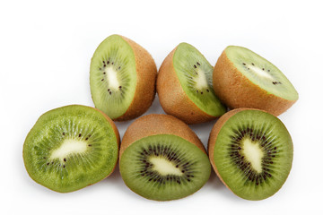 green kiwi isolated on a white background © trotzolga