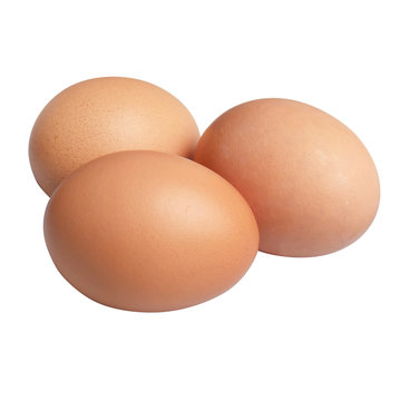Three hens eggs isolated