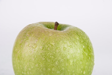 Fresh Juicy Green Apple on white