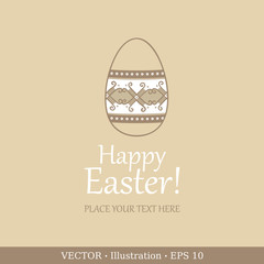 Easter egg, greeting card.  Vector