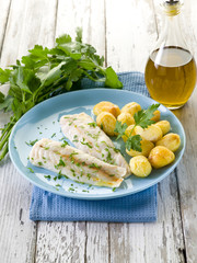 steamed cod with parsley and potatoes